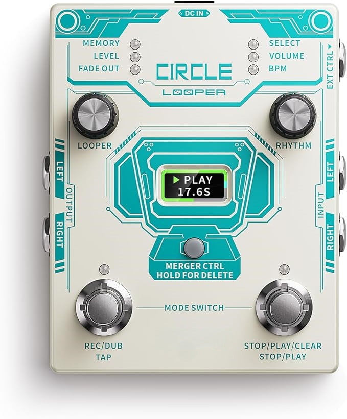 2-in-1 Stereo Looper & Drum Machine Pedal | 160 Mins Recording | 110 Grooves