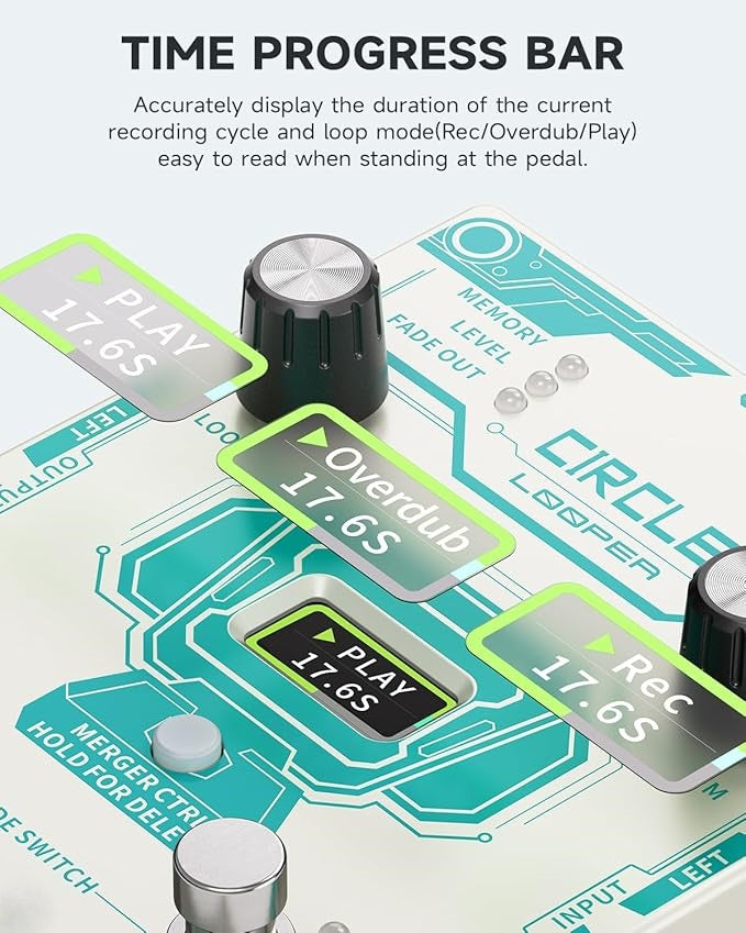 2-in-1 Stereo Looper & Drum Machine Pedal | 160 Mins Recording | 110 Grooves