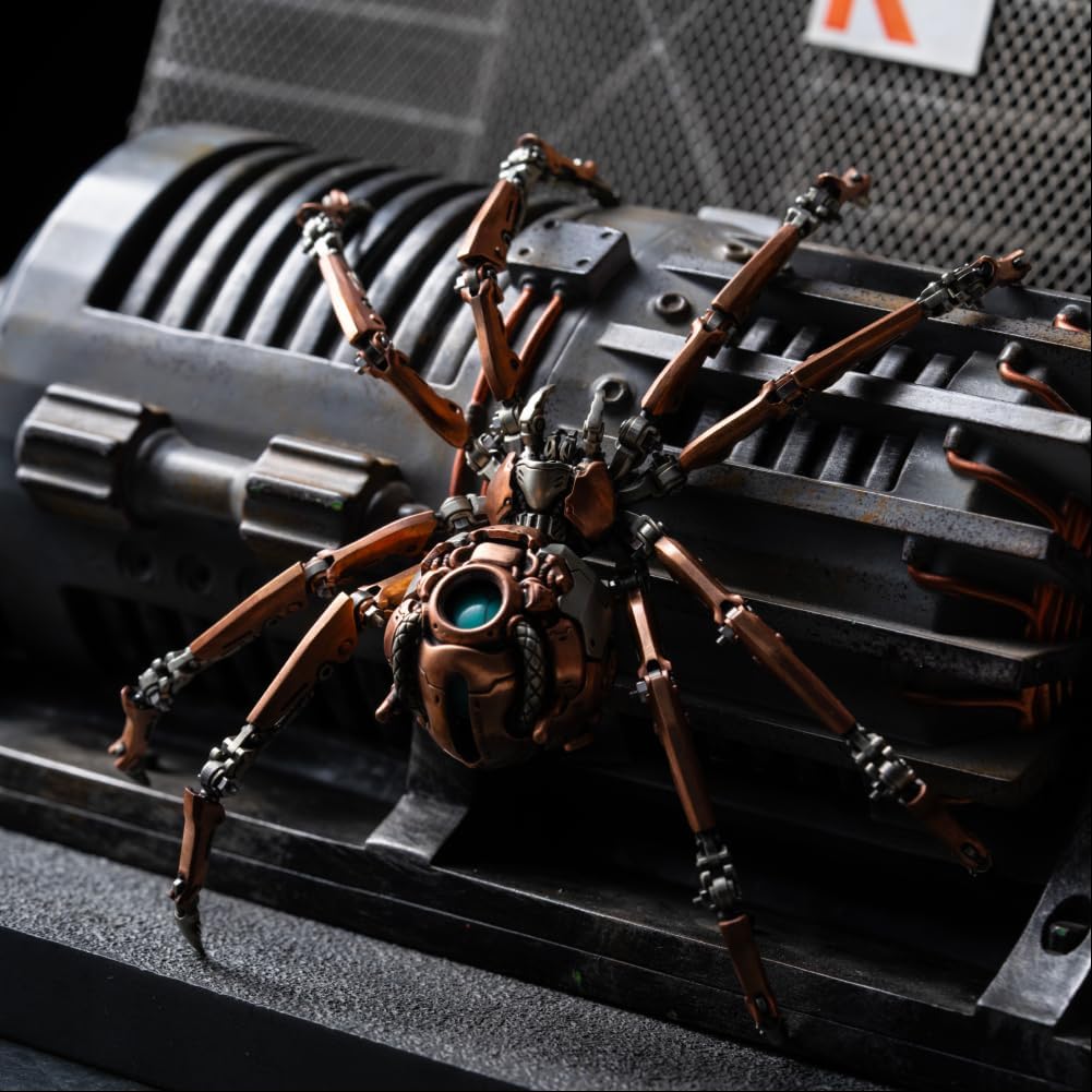 Mechanical Spider Figurine, Poseable Steampunk Gothic Robot Statue