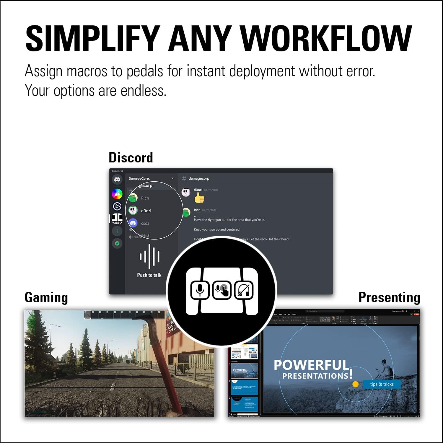 Hands-Free Studio Controller with 3 Footswitches