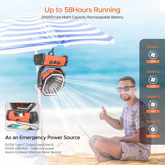 Ultra-Powerful Rechargeable Fan – Stay Cool Anywhere, Anytime
