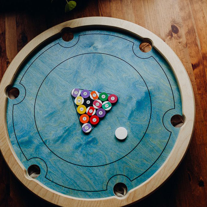 Mini Pool Table – Handcrafted 68cm Smooth-Rolling Rotating Board